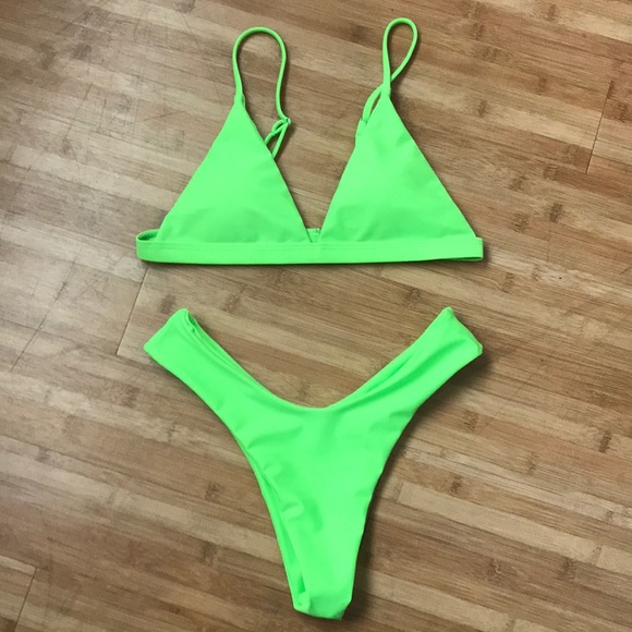 zaful neon green bikini